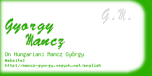 gyorgy mancz business card
